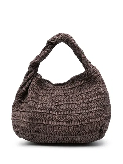 P.a.r.o.s.h Raffia Tote Bag In Brown