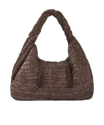 P.a.r.o.s.h Raffia Tote Bag In Brown