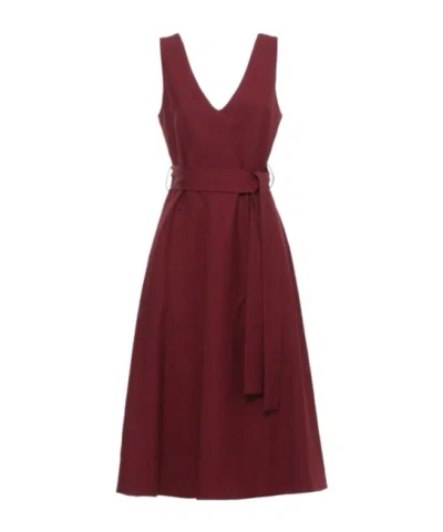 P.a.r.o.s.h . Raisa Belted Midi Dress In Red