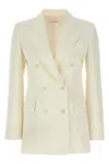 P.a.r.o.s.h White Double-breasted Blazer In White