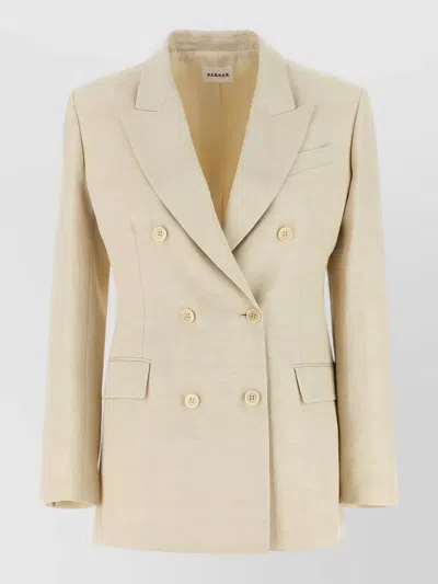 P.a.r.o.s.h Raisa Blazer Tailored Notch Lapel Design In Neutral