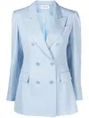 P.a.r.o.s.h Parosh Raisa24 Linen Blazer In Pastel Blue In Blue