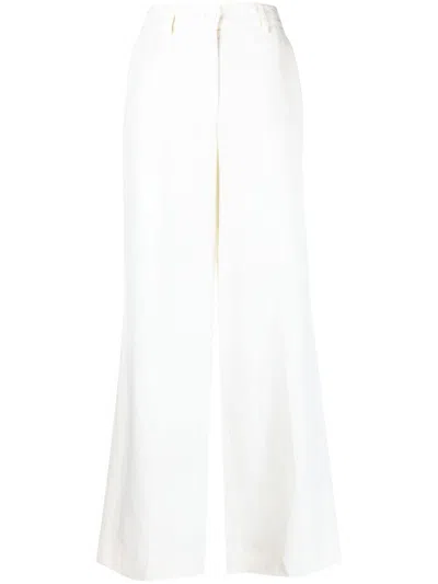 P.a.r.o.s.h Flared High-waisted Trousers In White