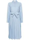 P.a.r.o.s.h Long-sleeve Pleated Shirt Dress In Blue