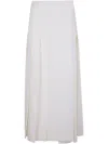 P.a.r.o.s.h Long Pleated High Waist Midi Skirt In White