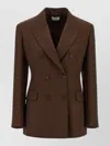 P.a.r.o.s.h Double Breasted Blazer Structured Shoulders In Brown