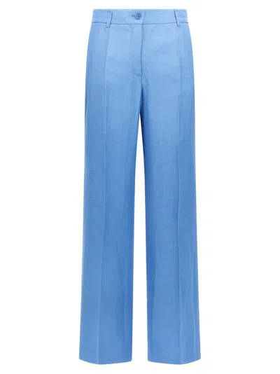 P.a.r.o.s.h Trousers Front Pleats Belt Loops In Blue