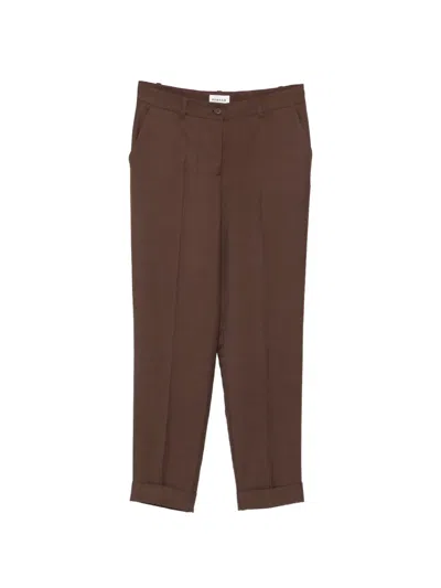 P.a.r.o.s.h Raisa Turn-up Trousers In Brown