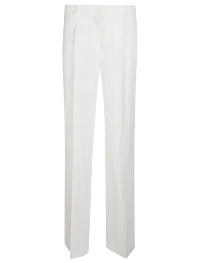 P.A.R.O.S.H RAISA WHITE VISCOSE BLEND STRAIGHT PANTS