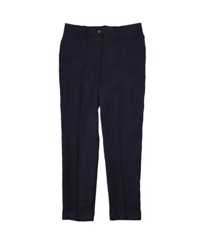 P.a.r.o.s.h Raisa25 Cropped Trousers In Navy Blue