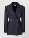 P.a.r.o.s.h Raisa25 Double-breasted Blazer With Notched Lapels In Blue