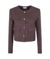 P.a.r.o.s.h 'raisa26' Viscose Linen Jacket In Burgundy