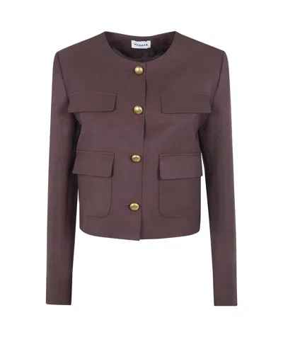 P.a.r.o.s.h 'raisa26' Viscose Linen Jacket In Burgundy