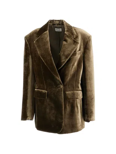 P.a.r.o.s.h Ravel Velvet Single-breasted Jacket In Brown