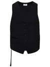 P.a.r.o.s.h Rear Belted Vest In Black