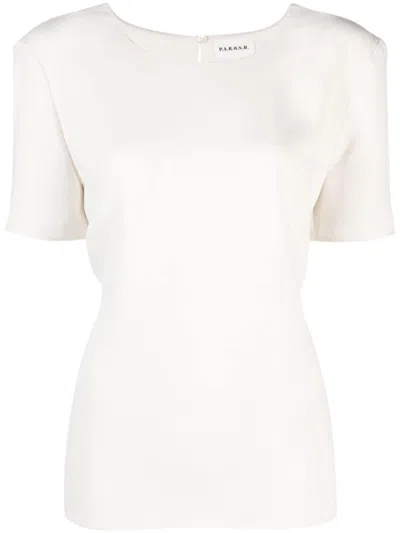 P.a.r.o.s.h Rear-tie Crepe Blouse In Neutrals