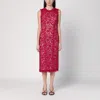 P.a.r.o.s.h Guipure Lace Midi Dress In Red