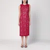 P.a.r.o.s.h Parosh  Red Lace Midi Dress In Multi