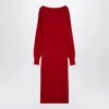 P.a.r.o.s.h . Red Wool And Cashmere Midi Dress In Red