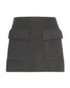 P.a.r.o.s.h Regular Fit Wool Skirt With Flap Pockets And Zip Closure In Gray