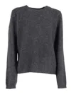 P.a.r.o.s.h Relaxed Cropped Sweater In Soft Raccoon Fur In Gray