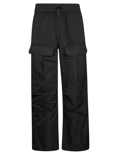 P.a.r.o.s.h Relaxed Fit Cargo Pants With Drawstring Waist In Black