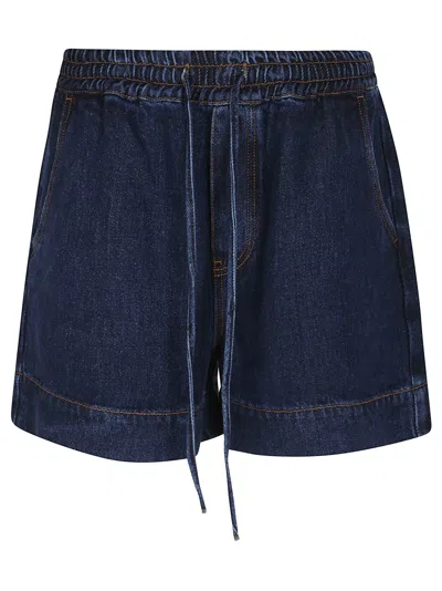 P.a.r.o.s.h Parosh Relaxed Fit Denim Shorts In Blue