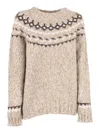 P.a.r.o.s.h Beige Crewneck Sweater In Wool Blend Woman In Neutral