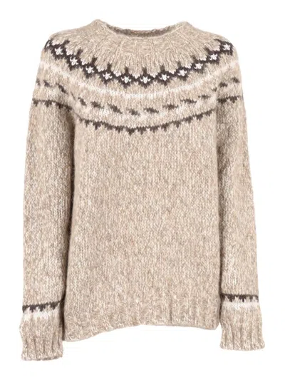 P.a.r.o.s.h Relaxed Fit Knit Sweater In Brown