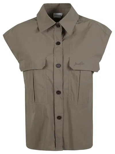 P.A.R.O.S.H RELAXED FIT POLYAMIDE SHIRT WITH BUTTON-DOWN FRONT