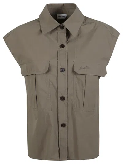 P.A.R.O.S.H P.A.R.O.S.H. RELAXED FIT POLYAMIDE SHIRT WITH BUTTON-DOWN FRONT