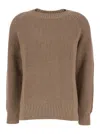 P.a.r.o.s.h Brown Knit Crewneck Sweater In Brown