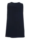 P.a.r.o.s.h Blue Sleeveless Top With Round Neck In Black