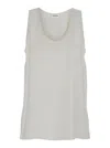 P.a.r.o.s.h White Sleeveless Top With Round Neck In White