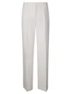 P.a.r.o.s.h Parosh Satin, Viscose And Linen Trousers In White