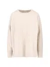 P.a.r.o.s.h Relaxed-fit White Knit Sweater With Ribbed Details In Multi