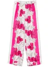 P.a.r.o.s.h Elastic Waistband Floral Print Trousers In Pink
