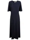 P.a.r.o.s.h . Relaxed Silhouette Maxi Dress With Keyhole Back Detail In Blue