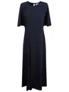 P.a.r.o.s.h . Relaxed Silhouette Maxi Dress With Keyhole Back Detail In Blue