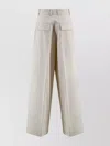 P.a.r.o.s.h Relaxed Wide Leg Trousers Pockets In Neutral