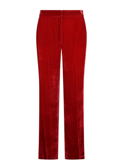P.a.r.o.s.h Relur24 Velvet Trousers In Red