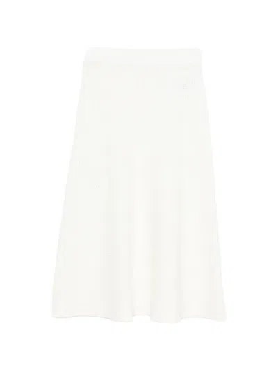 P.a.r.o.s.h Renfield Knitted Midi Skirt In White