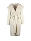 P.a.r.o.s.h Reversible Belted Coat With Oversized Collar And Textured Wool In Multi