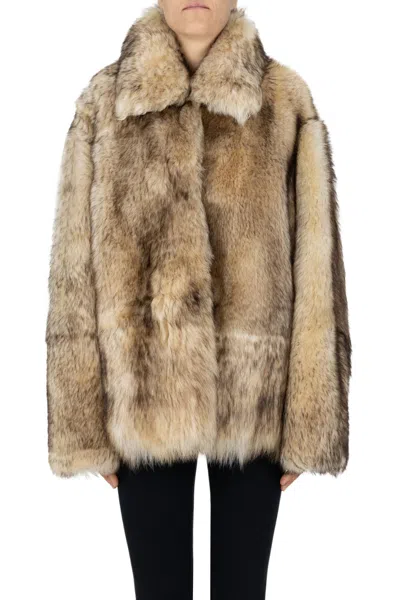 P.a.r.o.s.h Reversible Fur Jacket In Brown