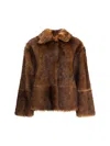 P.a.r.o.s.h Lamb-fur Long-sleeve Jacket In Multi