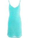 P.a.r.o.s.h Rhinestone-embellished Short Dress In Blau