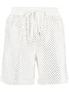 P.a.r.o.s.h Rhinestone-embellished Shorts In White