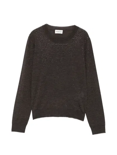 P.a.r.o.s.h Rhinestone-embellished Top In Brown