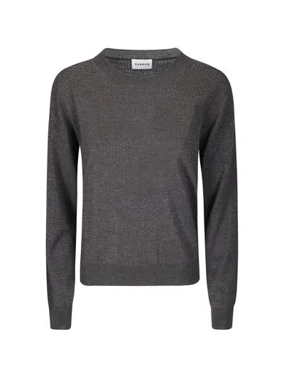 P.a.r.o.s.h Rhinestone-embellished Wool Sweater In Gray