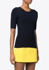 P.a.r.o.s.h Rib-knit Wool Top In Blue